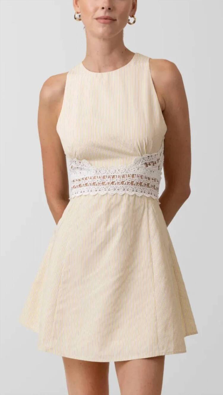 NEW LINE AND DOT noemi dress in yellow pink stripe